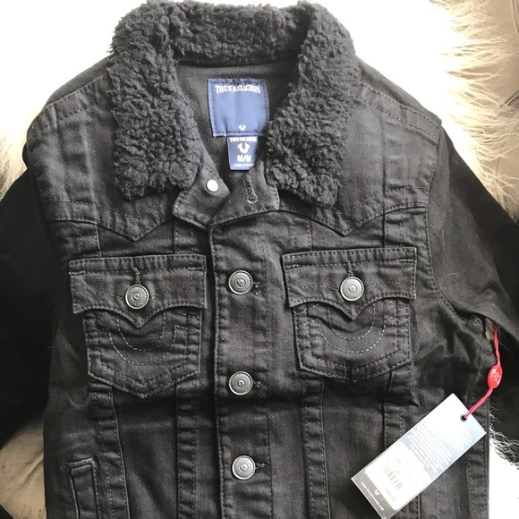 true religion jean jacket with fur collar